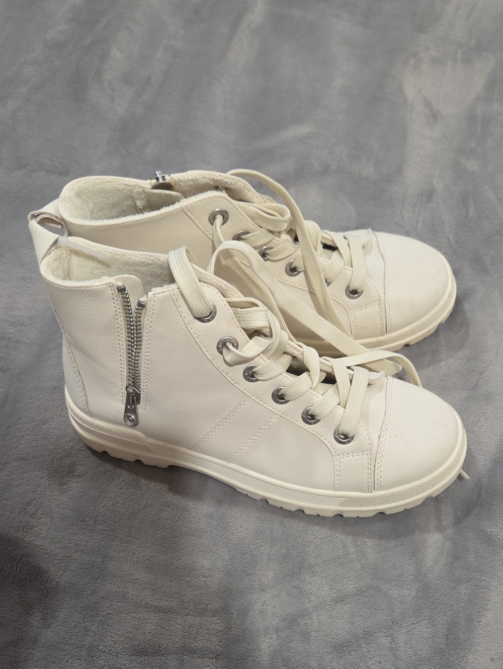 Blowfish Lace-Up High Top Boots with Side Zip